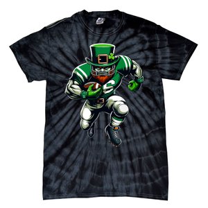 St Patricks Day Leprechaun Football Player Irish Tie-Dye T-Shirt