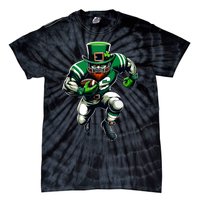 St Patricks Day Leprechaun Football Player Irish Tie-Dye T-Shirt