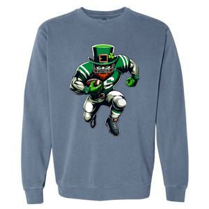 St Patricks Day Leprechaun Football Player Irish Garment-Dyed Sweatshirt