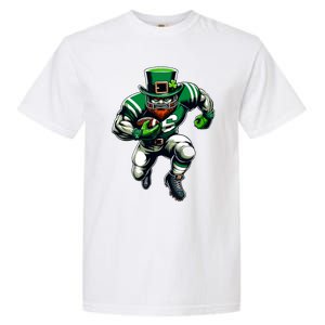 St Patricks Day Leprechaun Football Player Irish Garment-Dyed Heavyweight T-Shirt