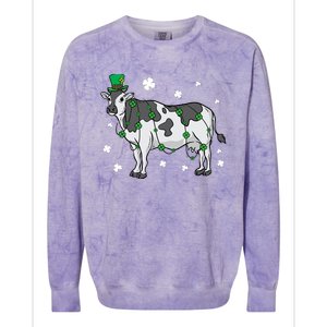 St PatrickS Day Cow Colorblast Crewneck Sweatshirt