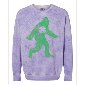 St Patricks Day Bigfoot Irish Sasqautch Saint Paddy's Gift Colorblast Crewneck Sweatshirt