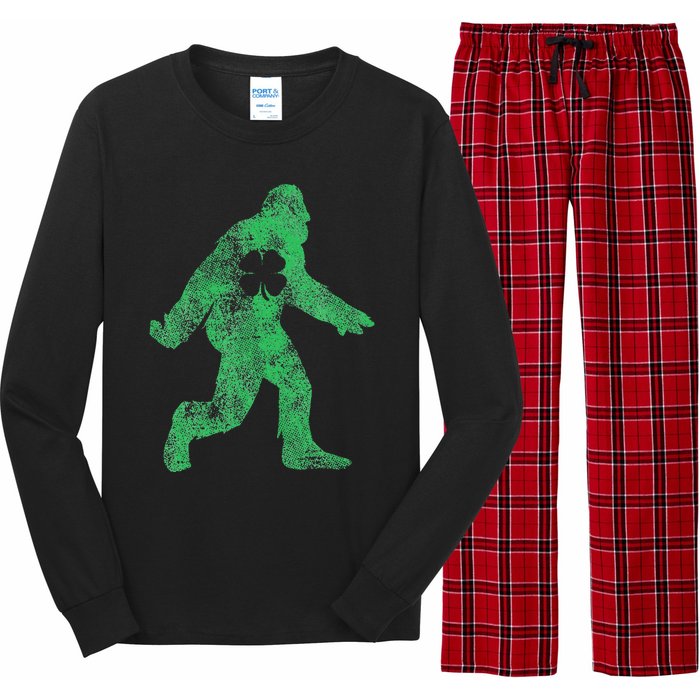 St Patricks Day Bigfoot Irish Sasqautch Saint Paddy's Gift Long Sleeve Pajama Set