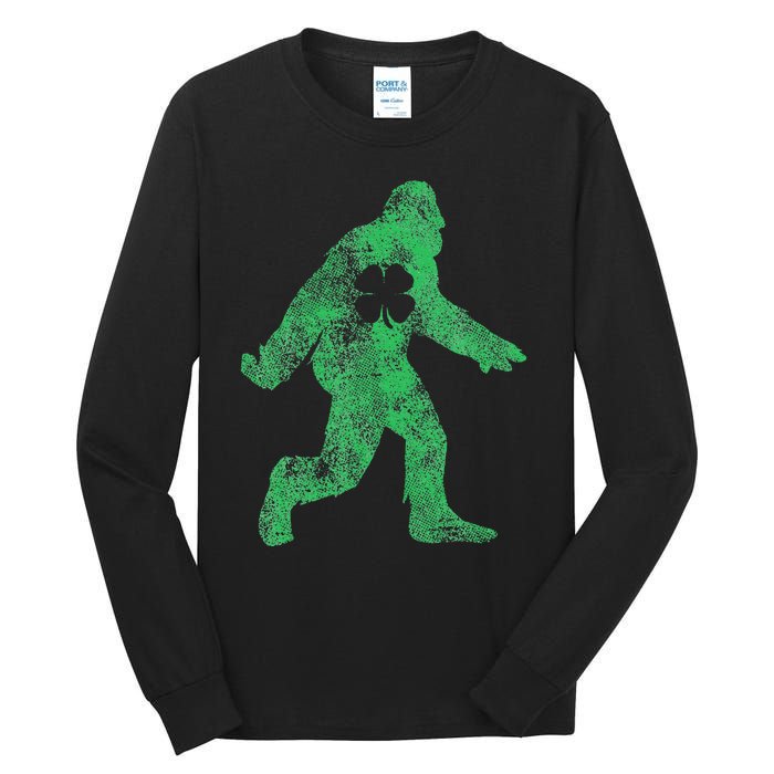 St Patricks Day Bigfoot Irish Sasqautch Saint Paddy's Gift Tall Long Sleeve T-Shirt