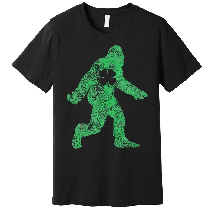 St Patricks Day Bigfoot Irish Sasqautch Saint Paddy's Gift Premium T-Shirt