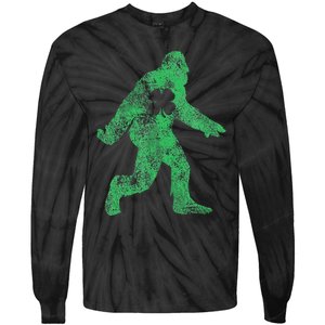 St Patricks Day Bigfoot Irish Sasqautch Saint Paddy's Gift Tie-Dye Long Sleeve Shirt