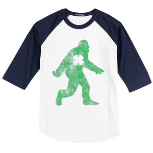 St Patricks Day Bigfoot Irish Sasqautch Saint Paddy's Gift Baseball Sleeve Shirt