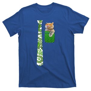 St Patrick's Day Neck Tie Pocket Cat Kitty Costume Great Gift T-Shirt