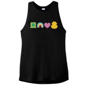 St Patricks Day Lucky Charm Pot Gold Irish Shamrock Rainbow Ladies PosiCharge Tri-Blend Wicking Tank