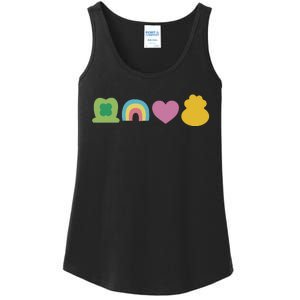 St Patricks Day Lucky Charm Pot Gold Irish Shamrock Rainbow Ladies Essential Tank