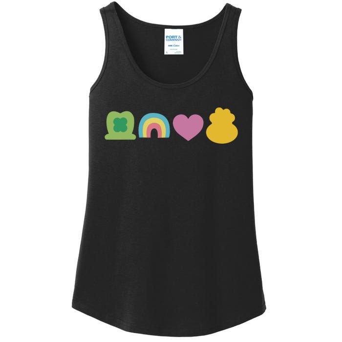 St Patricks Day Lucky Charm Pot Gold Irish Shamrock Rainbow Ladies Essential Tank