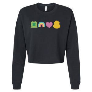 St Patricks Day Lucky Charm Pot Gold Irish Shamrock Rainbow Cropped Pullover Crew