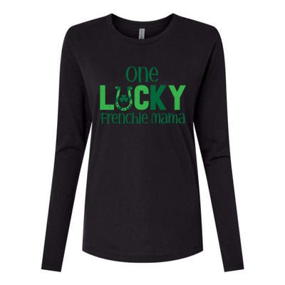 Saint Patricks Day Matching Costumes One Lucky Frenchie Mama Gift Womens Cotton Relaxed Long Sleeve T-Shirt