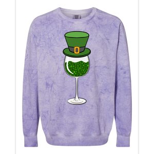 St Patricks Day Ing Wine Er Paddys Day Gift Colorblast Crewneck Sweatshirt