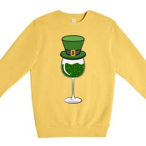 St Patricks Day Ing Wine Er Paddys Day Gift Premium Crewneck Sweatshirt