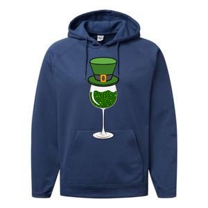 St Patricks Day Ing Wine Er Paddys Day Gift Performance Fleece Hoodie