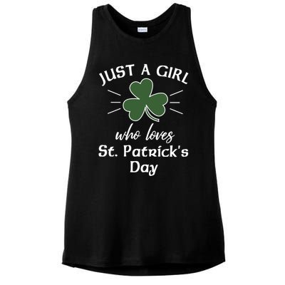 St Patricks Day Gift Just A Loves St Pats Gift Ladies PosiCharge Tri-Blend Wicking Tank