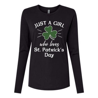 St Patricks Day Gift Just A Loves St Pats Gift Womens Cotton Relaxed Long Sleeve T-Shirt