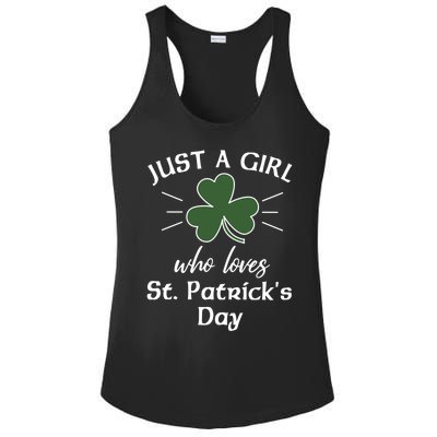 St Patricks Day Gift Just A Loves St Pats Gift Ladies PosiCharge Competitor Racerback Tank