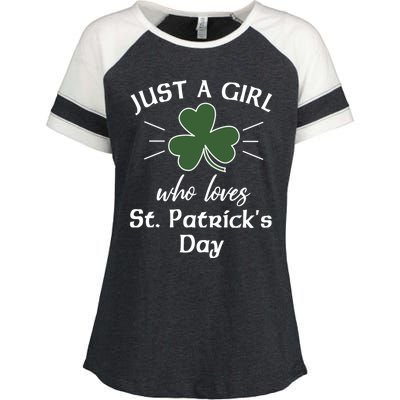 St Patricks Day Gift Just A Loves St Pats Gift Enza Ladies Jersey Colorblock Tee