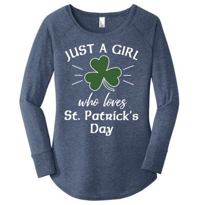 St Patricks Day Gift Just A Loves St Pats Gift Women's Perfect Tri Tunic Long Sleeve Shirt