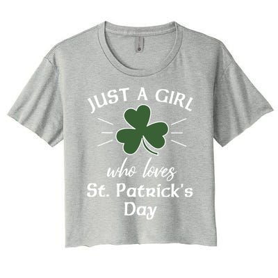 St Patricks Day Gift Just A Loves St Pats Gift Women's Crop Top Tee