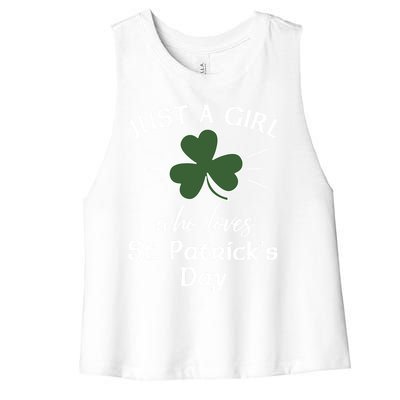 St Patricks Day Gift Just A Loves St Pats Gift Women's Racerback Cropped Tank