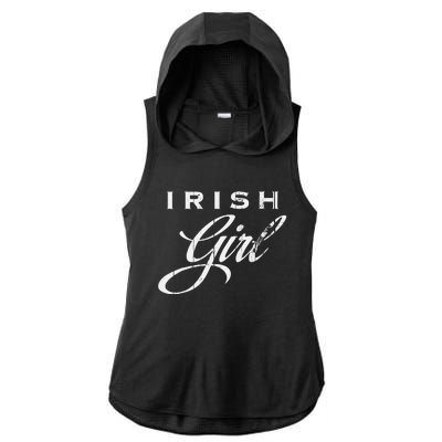 Saint Patrick's Day Irish Heritage Ladies PosiCharge Tri-Blend Wicking Draft Hoodie Tank