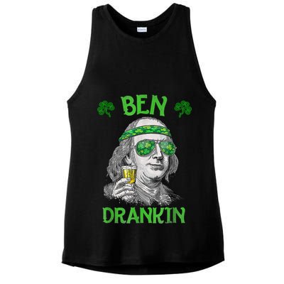 St Patricks Day, Ben Drankin, Funny St Patricks Day, St Patricks Day Drinking Ladies PosiCharge Tri-Blend Wicking Tank