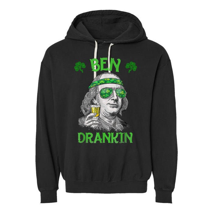 St Patricks Day, Ben Drankin, Funny St Patricks Day, St Patricks Day Drinking Garment-Dyed Fleece Hoodie