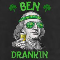 St Patricks Day, Ben Drankin, Funny St Patricks Day, St Patricks Day Drinking Garment-Dyed Fleece Hoodie