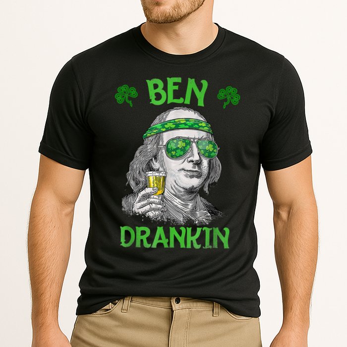 St Patricks Day, Ben Drankin, Funny St Patricks Day, St Patricks Day Drinking Performance Shirt