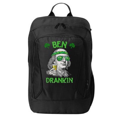 St Patricks Day, Ben Drankin, Funny St Patricks Day, St Patricks Day Drinking City Backpack