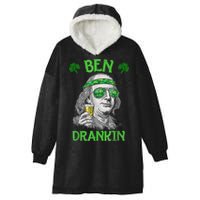 St Patricks Day, Ben Drankin, Funny St Patricks Day, St Patricks Day Drinking Hooded Wearable Blanket