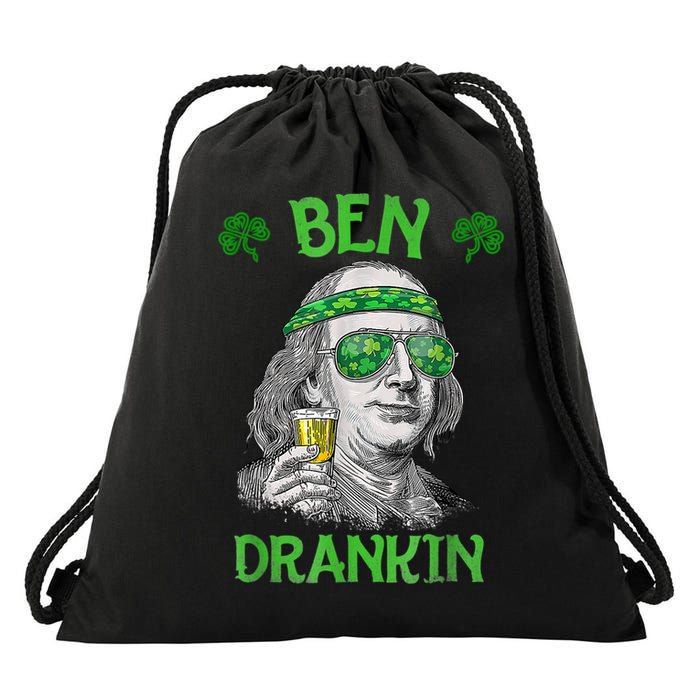 St Patricks Day, Ben Drankin, Funny St Patricks Day, St Patricks Day Drinking Drawstring Bag