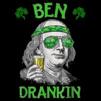 St Patricks Day, Ben Drankin, Funny St Patricks Day, St Patricks Day Drinking Drawstring Bag