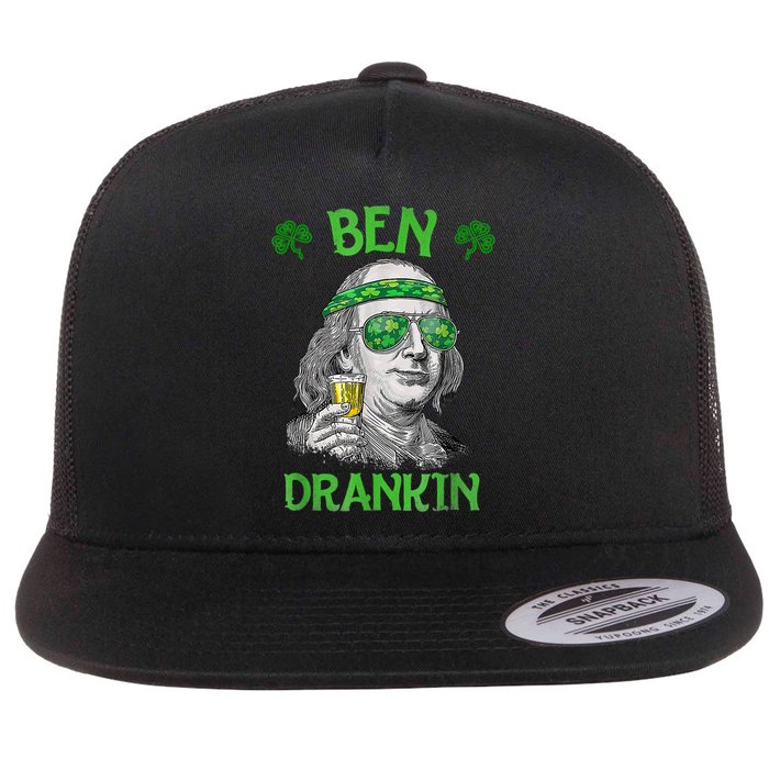 St Patricks Day, Ben Drankin, Funny St Patricks Day, St Patricks Day Drinking Flatbill Hat