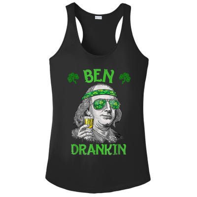 St Patricks Day, Ben Drankin, Funny St Patricks Day, St Patricks Day Drinking Ladies PosiCharge Competitor Racerback Tank