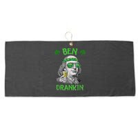 St Patricks Day, Ben Drankin, Funny St Patricks Day, St Patricks Day Drinking Large Microfiber Waffle Golf Towel