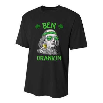 St Patricks Day, Ben Drankin, Funny St Patricks Day, St Patricks Day Drinking Youth Performance Sprint T-Shirt