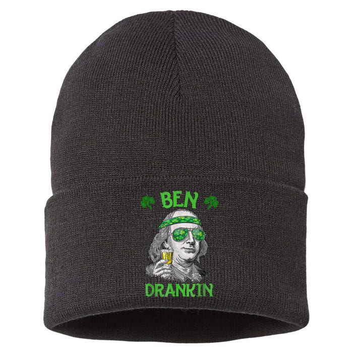 St Patricks Day, Ben Drankin, Funny St Patricks Day, St Patricks Day Drinking Sustainable Knit Beanie