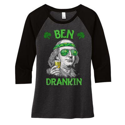 St Patricks Day, Ben Drankin, Funny St Patricks Day, St Patricks Day Drinking Women's Tri-Blend 3/4-Sleeve Raglan Shirt