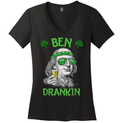 St Patricks Day, Ben Drankin, Funny St Patricks Day, St Patricks Day Drinking Women's V-Neck T-Shirt