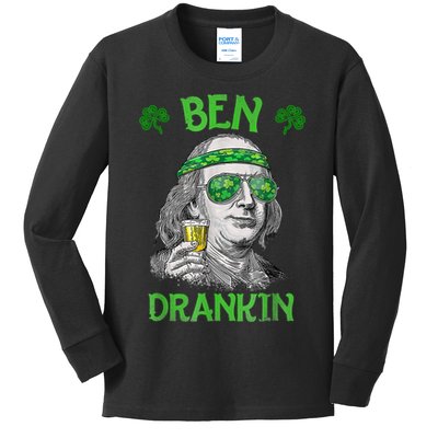 St Patricks Day, Ben Drankin, Funny St Patricks Day, St Patricks Day Drinking Kids Long Sleeve Shirt