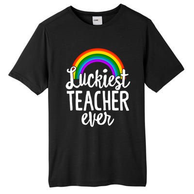 St Patricks Day Luckiest Teacher Ever Funny School Rainbow Gift Tall Fusion ChromaSoft Performance T-Shirt