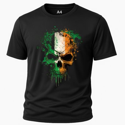 St Patricks Day Skull Irish Flag Teens Performance Shirt