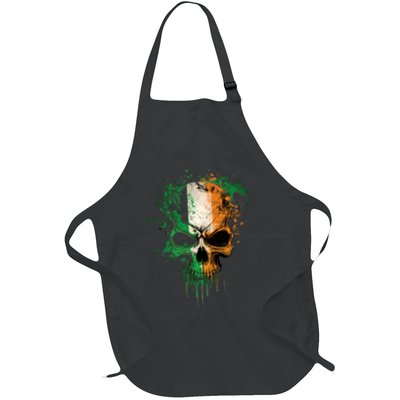 St Patricks Day Skull Irish Flag Teens Apron