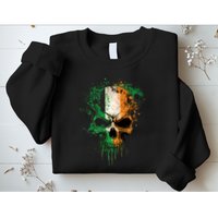 St Patricks Day Skull Irish Flag Teens Sweatshirt