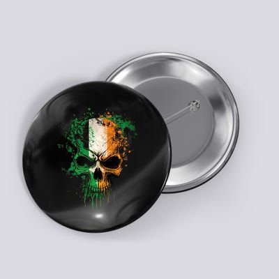 St Patricks Day Skull Irish Flag Teens Button