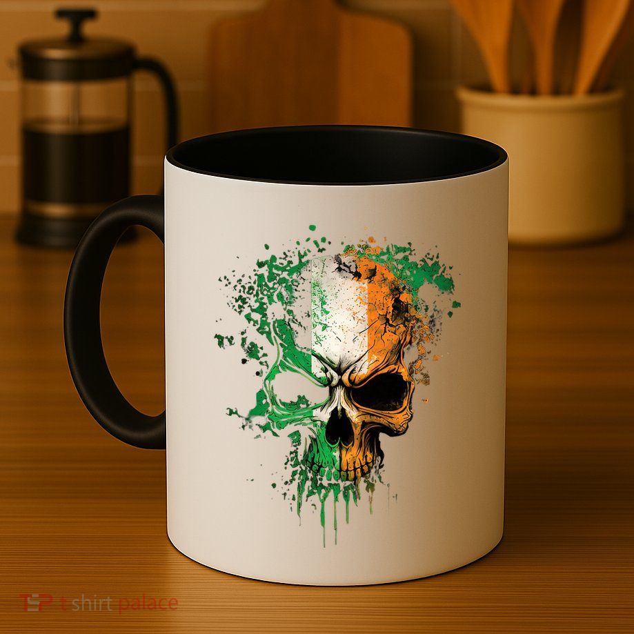 St Patricks Day Skull Irish Flag Teens Mug